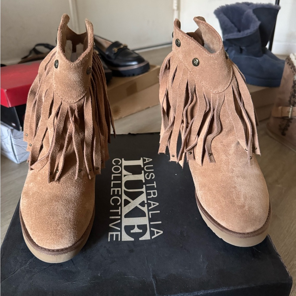 Australia Luxe Collective Suede Fringe Boots